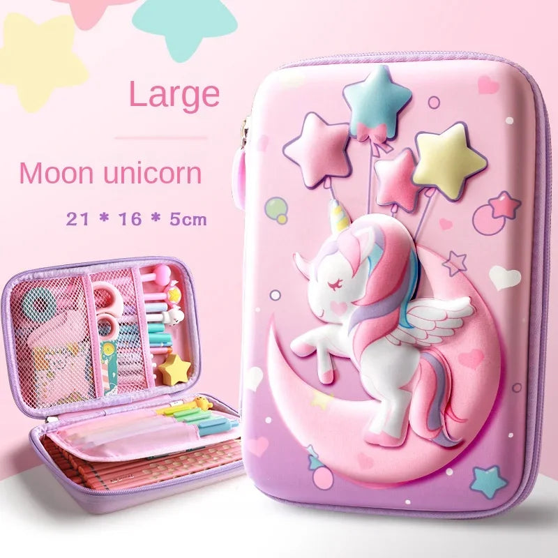 3D EVA Unicorn Pencil Case – Cute Cartoon Stationery Box
