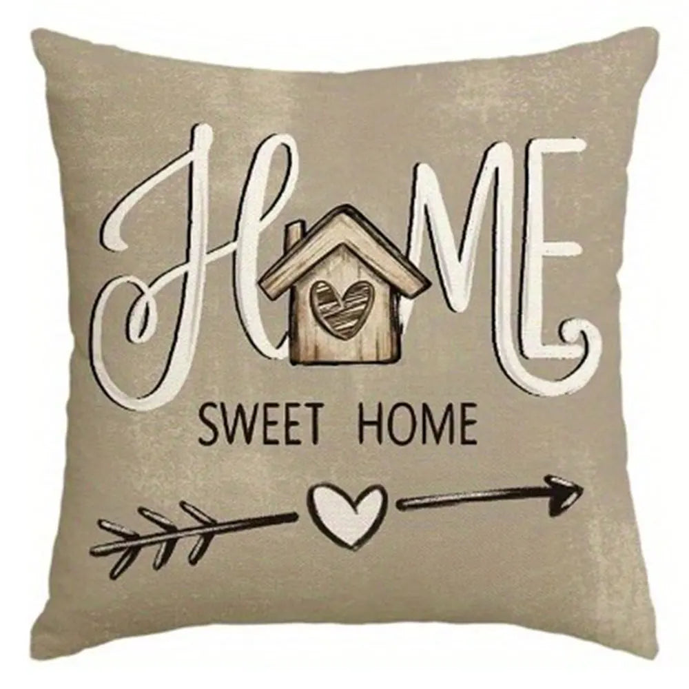 Rural Floral Blessing PillowcasesBedroom Living Room Sofa Home Decor Polyester Cushion Cover with Zipper