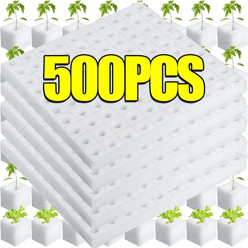 500/100Pcs Sponge Squares for Hydroponics Hydroponic Sponge Planting Tool Household Greenhouse Hydroponic Sponge Square Sponges
