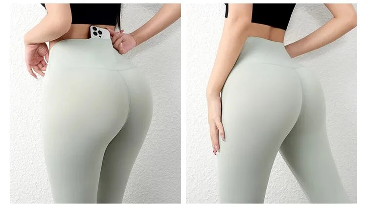 Nude Fabric High Waist Yoga Leggings Sexy Glamorous Butt Leggings Yoga Pants Gym Leggings