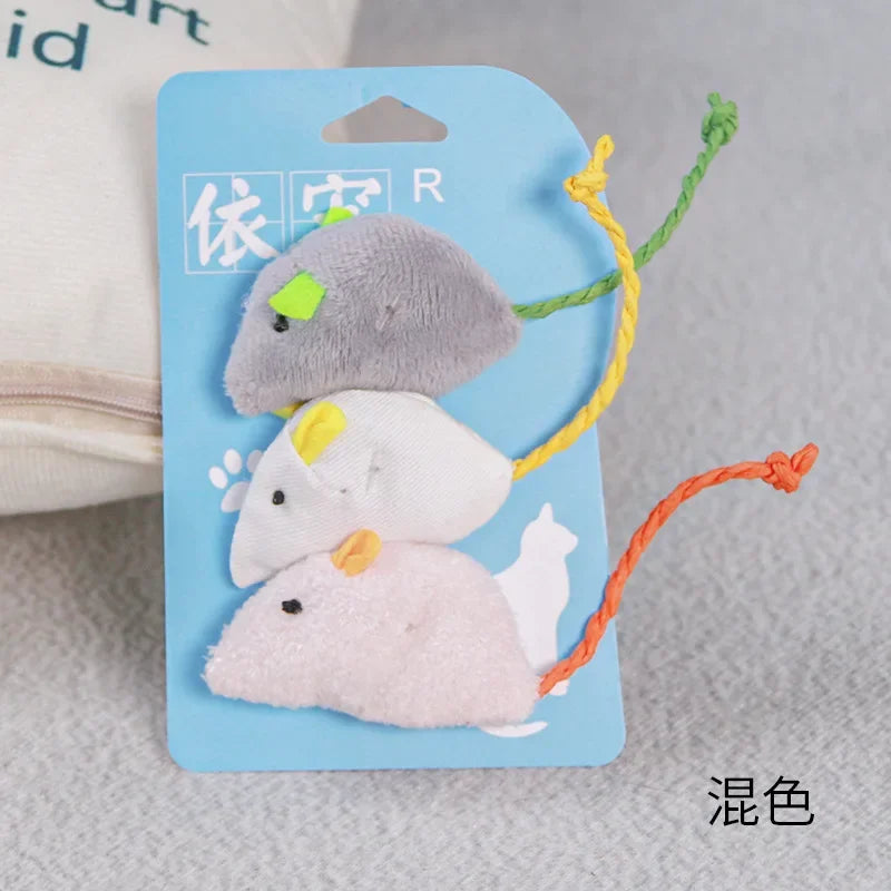 Catnip Cat Toy Soft Fleece Plush Simulation Mouse Catnip Seeds Toy Teeth Cleaning Interactive Funny Palying Toys for Cats Kitten