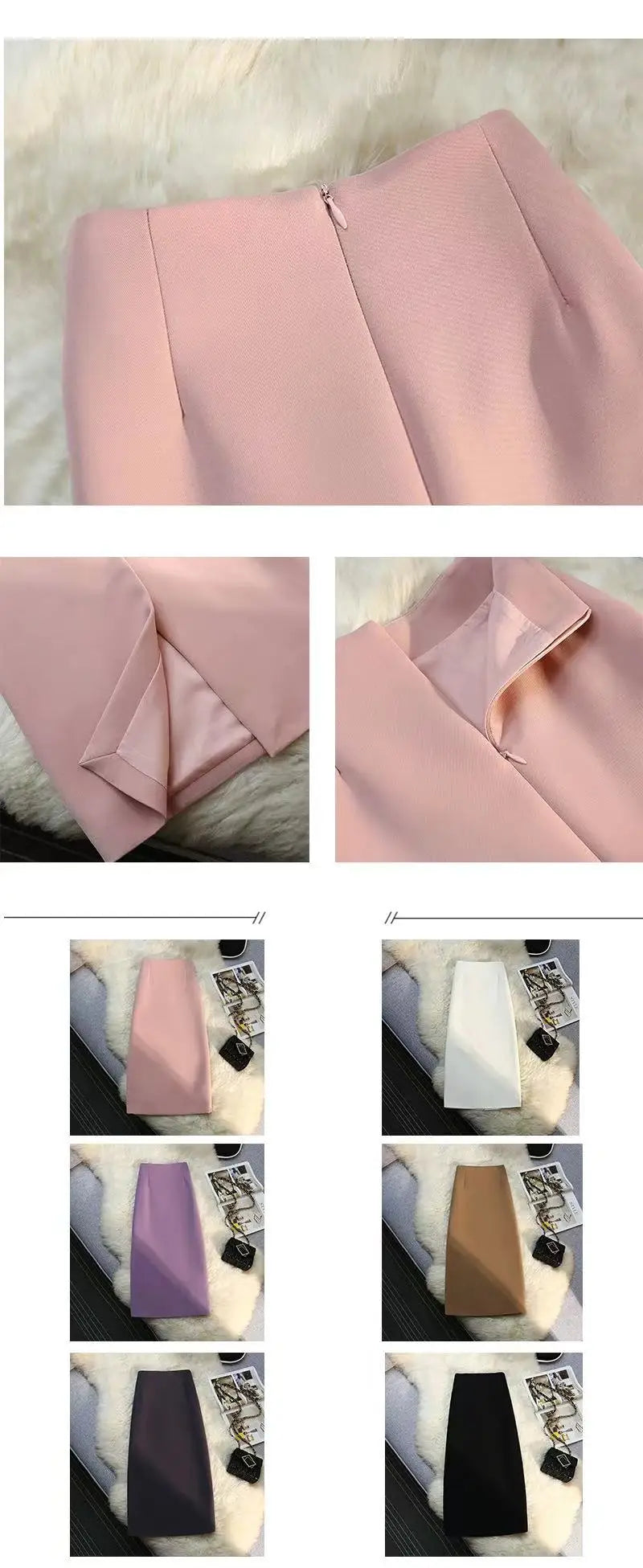 Seoulish 2024 New Spring Summer Elegant Purple Formal Women's Wrap Skirts High Waist Workwear Back Zipper A-Line Skirts Female