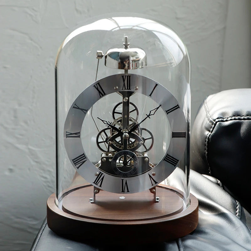 New Luxury Mechanic Metal Desk Clock Living Room Table Clock Work Office Decoration Clock Nordic Interior Bedroom Ornaments Gift