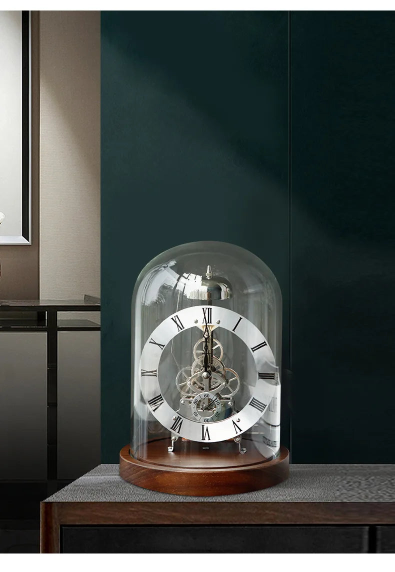 New Luxury Mechanic Metal Desk Clock Living Room Table Clock Work Office Decoration Clock Nordic Interior Bedroom Ornaments Gift
