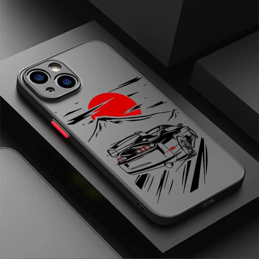 JDM Sports Cars Comic Phone Case for iPhone 16 Pro 11 12 Mini 13 14 Pro 15 Pro Max 7 8 Plus XR XS MAX funda