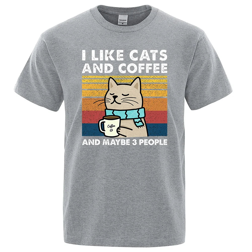 Cats, Coffee & Chill β Funny Street Tee for Everyday Vibes!