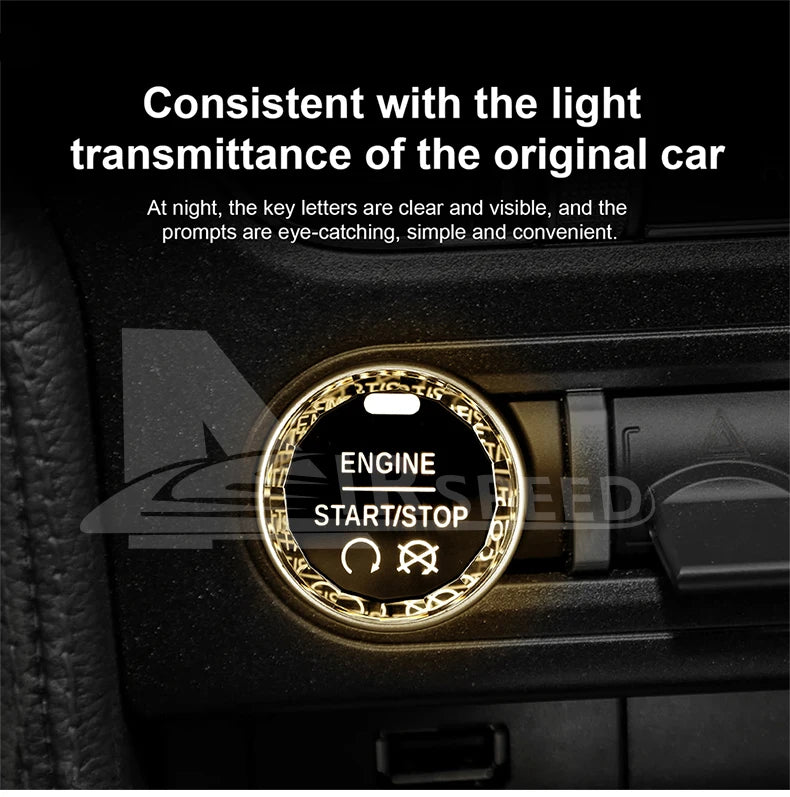 Car Engine Start Button Replace Ignition Cover For Ford Mustang 2015 2016 2017 2018 2019 2020 2021 2022 2023 Crystal ABS Switch