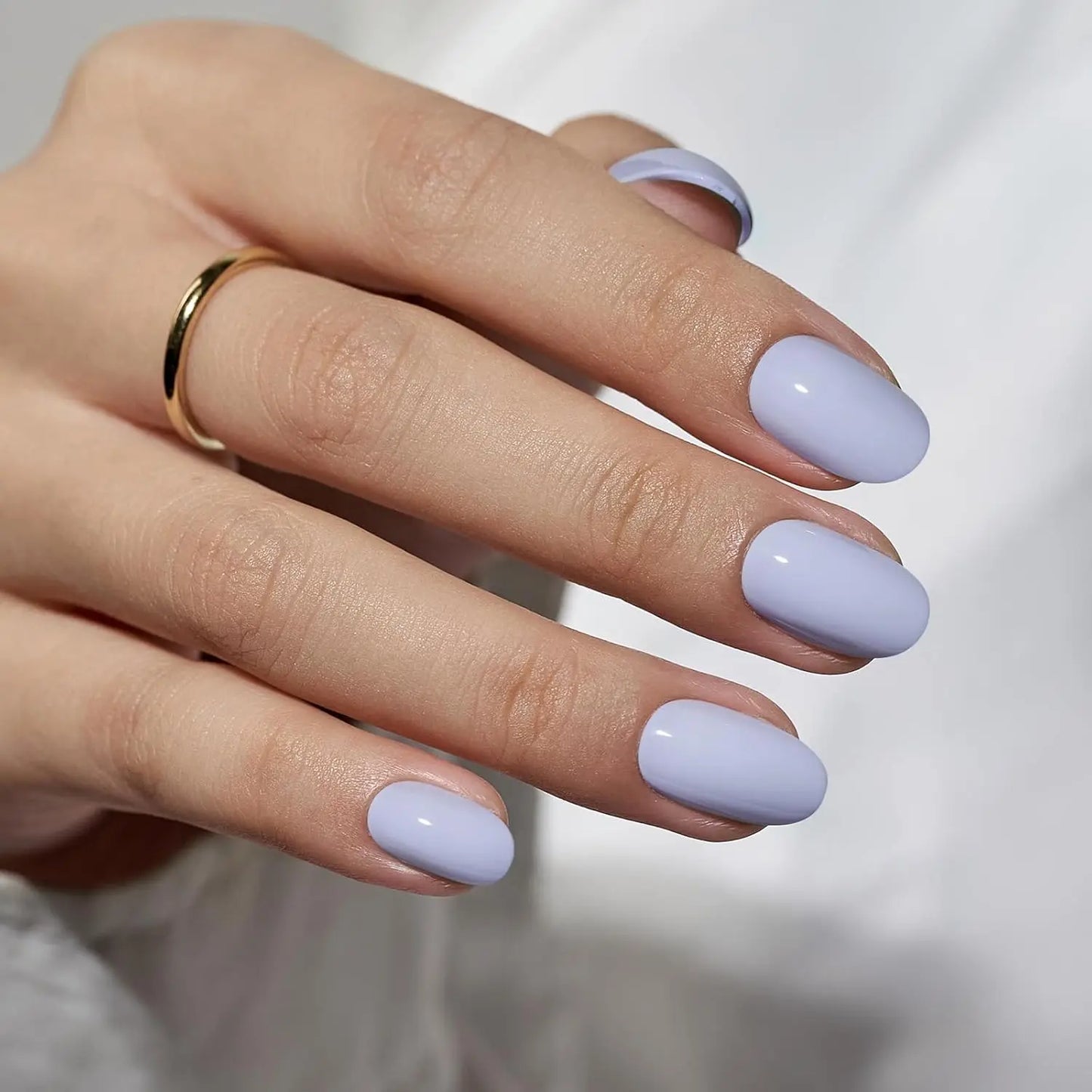 Simple & Delicate: 24PCS Almond Fake Nails for Effortless Date-Night Style