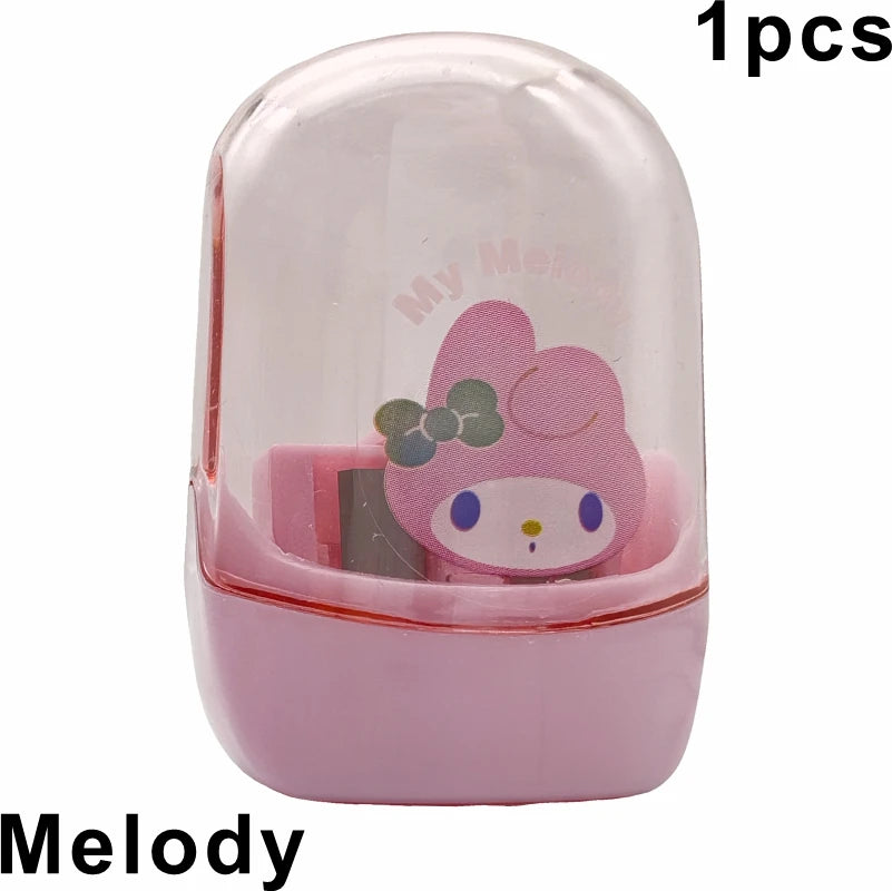 Anime Hello Kitty & Kuromi Double Hole Pencil Sharpener – Cute Cartoon Stationery for Kids, School & Portable Desk Supplies