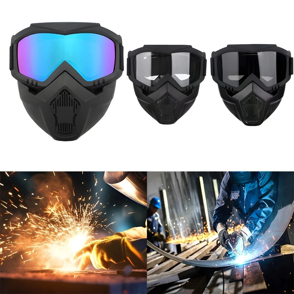 PE Welding Masks Automatic Variable Light Adjustment Large View Auto Darkening Welding Facemask for Arc Welding Grinding Cutting