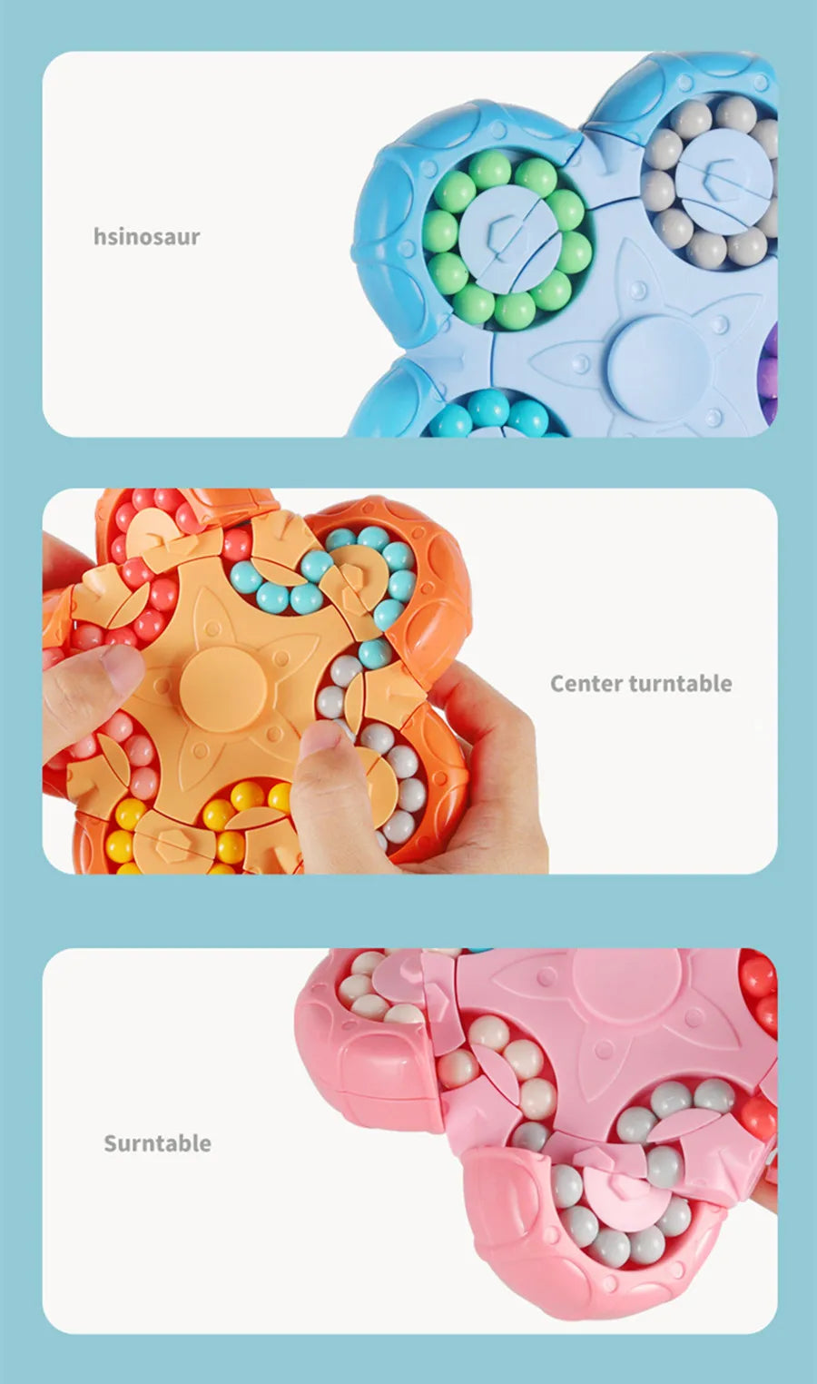 Magic Bean Cube Finger Gyro Rotating Antistress Relieve Anxiety Develop Intelligence Decompression Fidget Toy Adults Kids Gift
