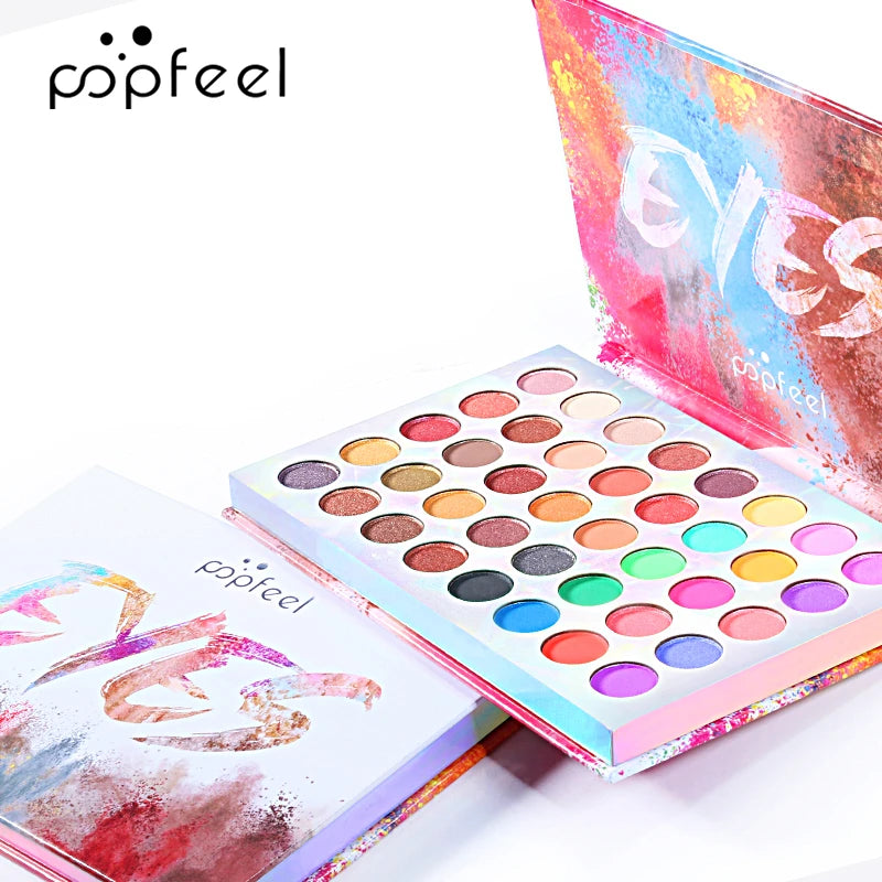 POPFEEL Color Studio Eyeshadow Palette, Highly Pigmented 40 Shades Matte and Shimmers Makeup Palette, Waterproof Blendable