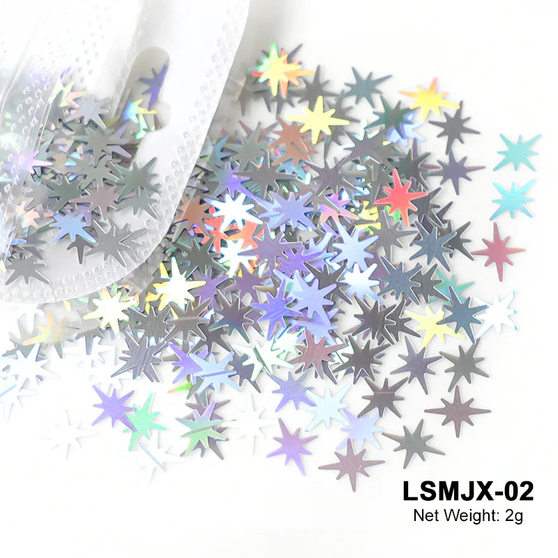 Starstruck Sparkle – Holographic Silver Nail Sequins for Viral DIY Looks