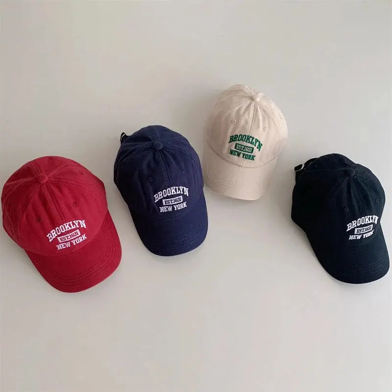 Korean Style Kids Cap – Cute Letter Embroidery & Sunny Day Vibes!