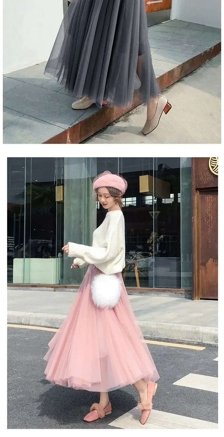 Woman Skirts Spring Summer Skirt Women's Tulle Skirt Pettiskirt Skirt Mujer Faldas Saias Mulher