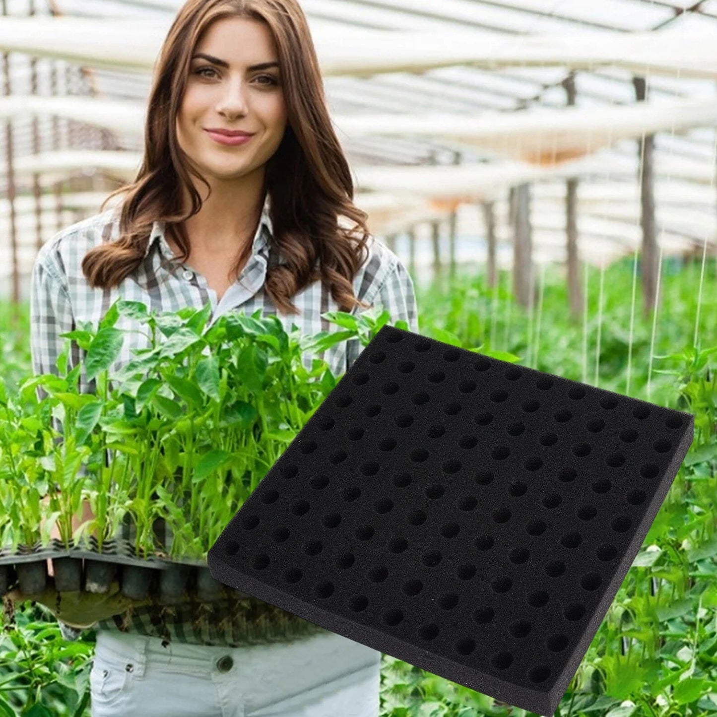 500/100Pcs Sponge Squares for Hydroponics Hydroponic Sponge Planting Tool Household Greenhouse Hydroponic Sponge Square Sponges