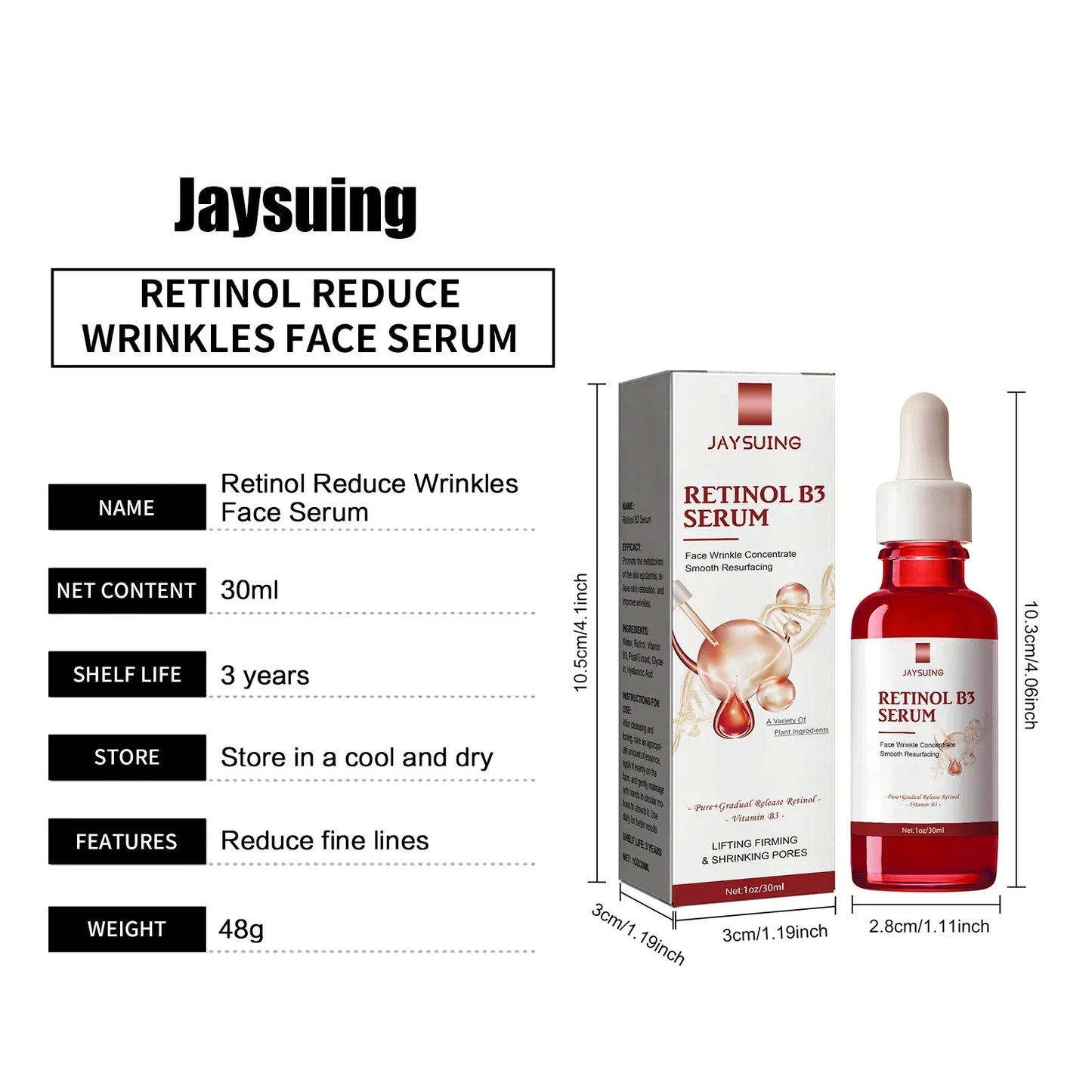 Remove W-rinkles Essence Anti A-ging Fade Fine Line Lifting Firming Repair Smooth Moisturizing Nourish Tighten Retinol B3 Serum