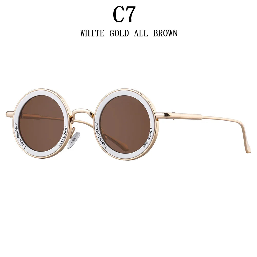 2025 Steampunk Sunglasses For Men Fashion Round Punk Sunglasses Vacation Oculos Outdoor Glasses Vintage Designer Trending Lentes