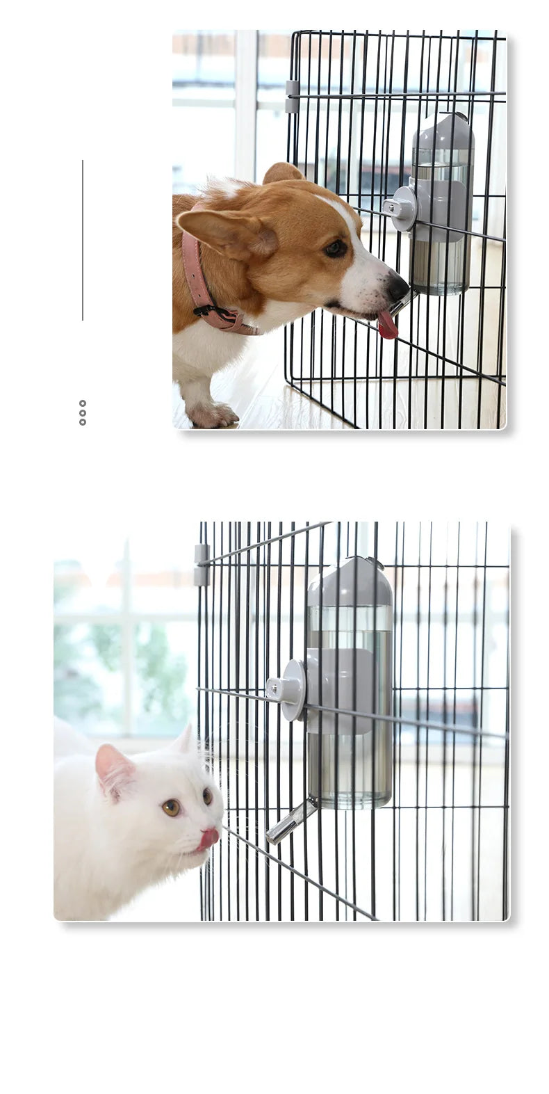 Automatic Pet Bowls Cat Cage Hanging Water Bottle Dispenser Bowl For Puppy Cats Rabbit Dog Feeding Product Pet Supplies