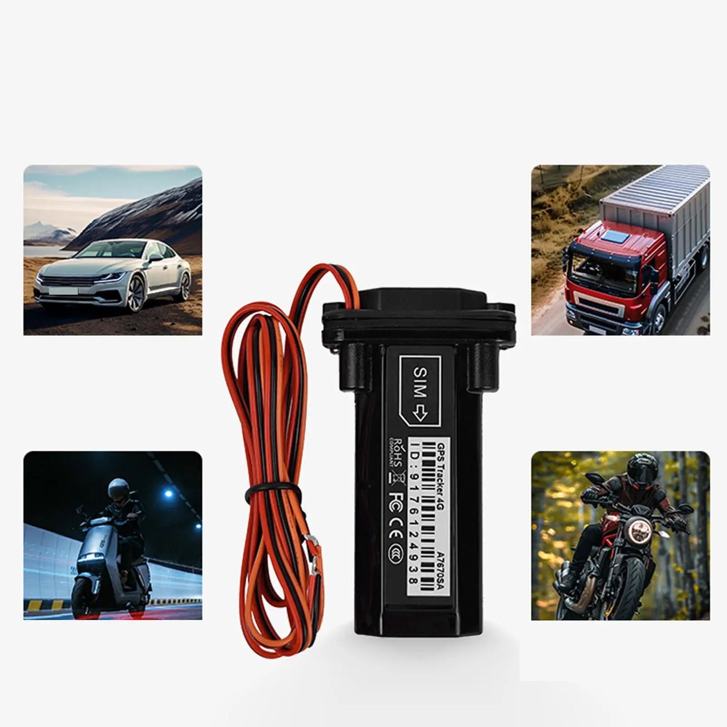 Car Tracker Waterproof Location Tracker Real-Time Vehicle Locator For Trailer Security Motorcycle Truck Taxi
