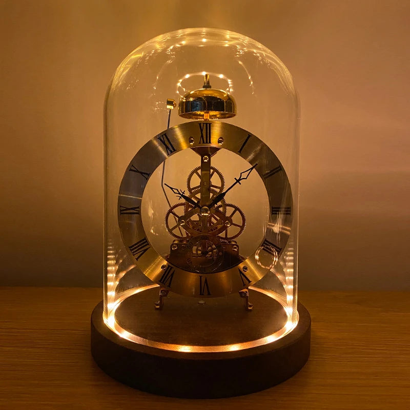 New Luxury Mechanic Metal Desk Clock Living Room Table Clock Work Office Decoration Clock Nordic Interior Bedroom Ornaments Gift
