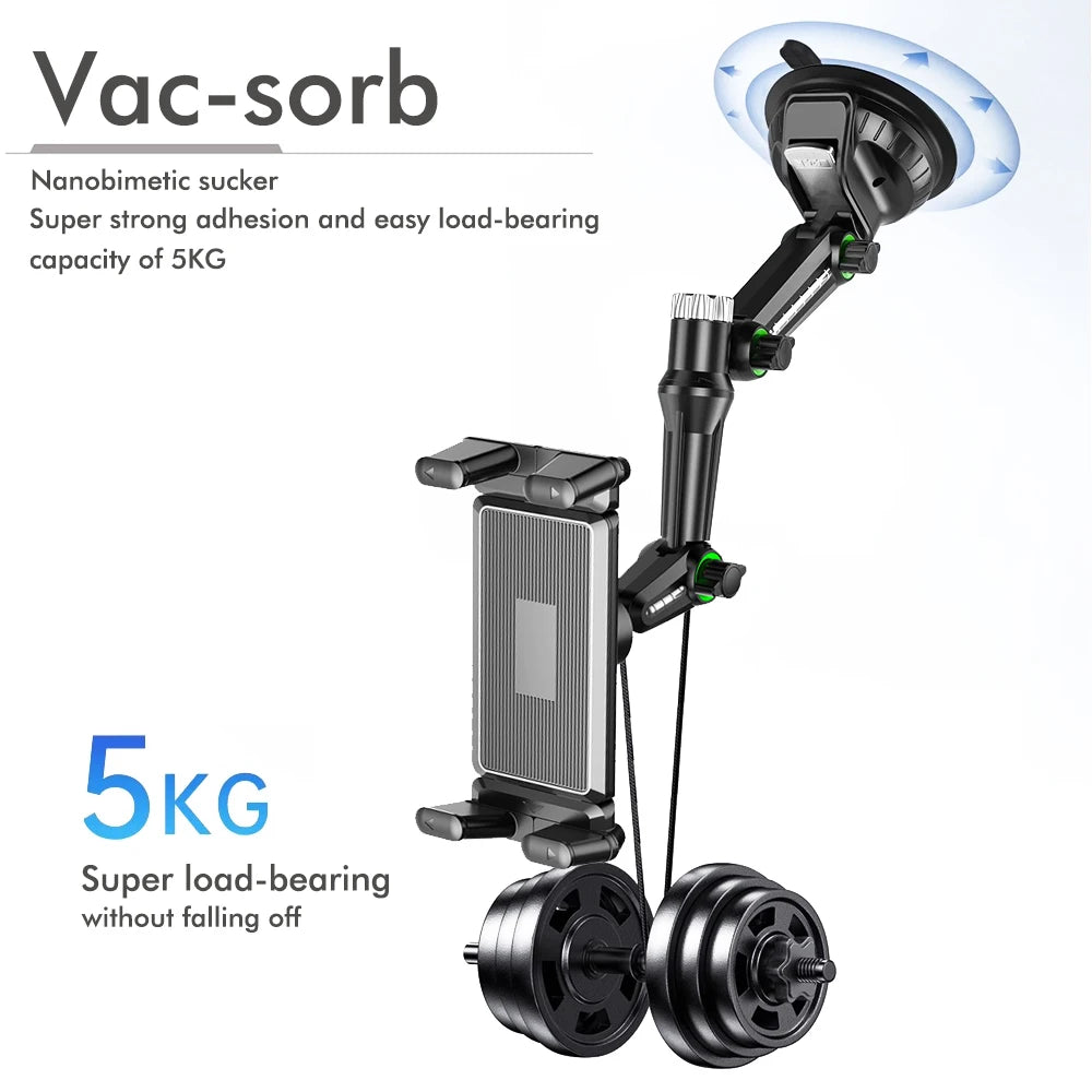 Dashboard Tablet Holder for Car Suction Car Mount With for All 7"-15" Pad Tablet and 4" - 7"Straight Panel Phone