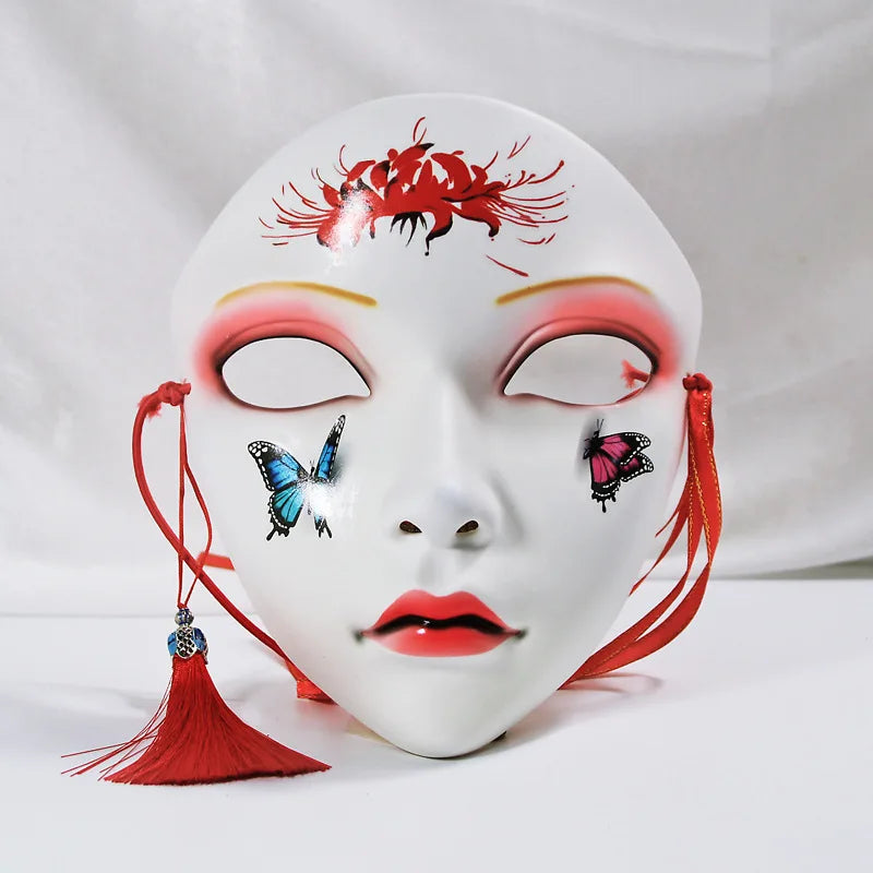 Halloween Animist Adult Party Mask Full Face Chinese Style Hand-Painted Decoration Masquerade Hanfu Accessories Party Decor