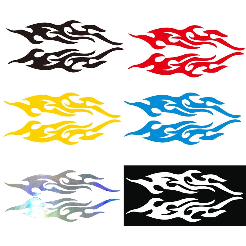 2Pcs Car Flame Stickers Car Truck Side Door Truck Bumper Window Lap Top Cut Vinyl Decal Sticker Auto Styling Decals Accessories