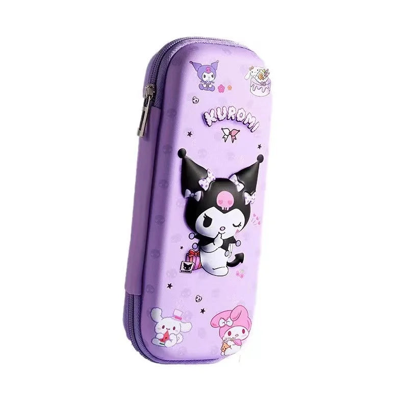 3D Sanrio Kuromi, My Melody & Cinnamoroll Pencil Case – Large Capacity Cartoon Stationery Bag