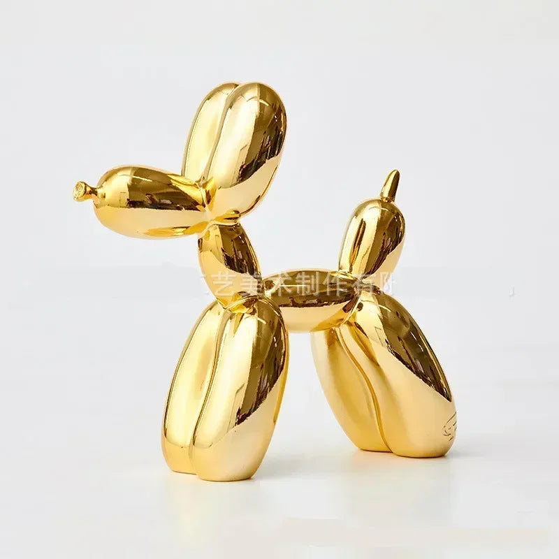 10cm 17cm Nordic Balloon Dog Sculpture Resin Animal Toy Statue Sculptures Figurine Crafts Home Decoration Room Desktop blue Gift