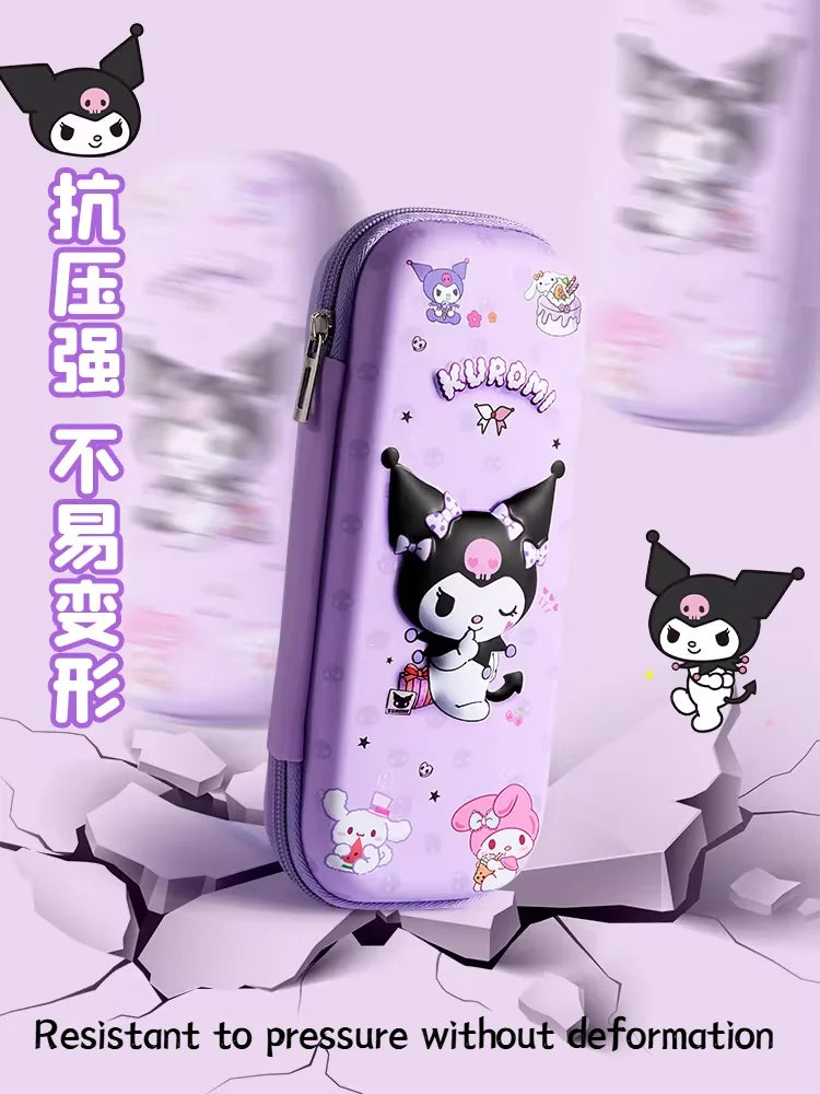 3D Sanrio Kuromi, My Melody & Cinnamoroll Pencil Case – Large Capacity Cartoon Stationery Bag
