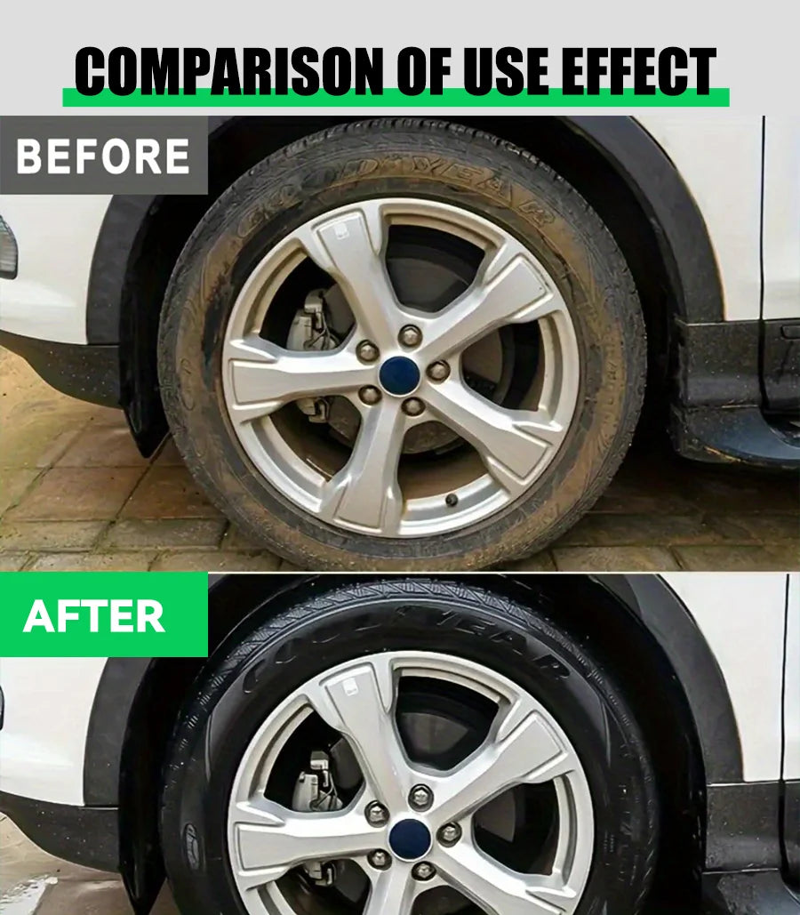 Tire Coating Spray High Gloss Hydrophobic Sealant Wax Car Wheel Polishing Brightener Auto Care Re-Black Tire Refurbishing Agent