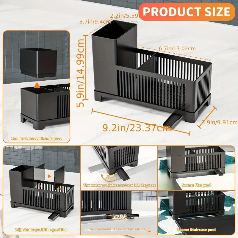 1pc Kitchen Drain Rack Kitchen utensils storage basket used for storing cleaning tools sponge cleaning drying drain basket