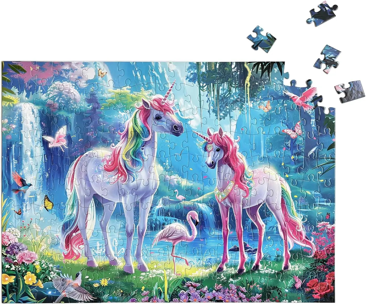 300/500/1000Pcs Wooden Puzzles for Princess Unicorns Jigsaw Puzzles for Bedroom Livingroom Challenging Family Activity Game
