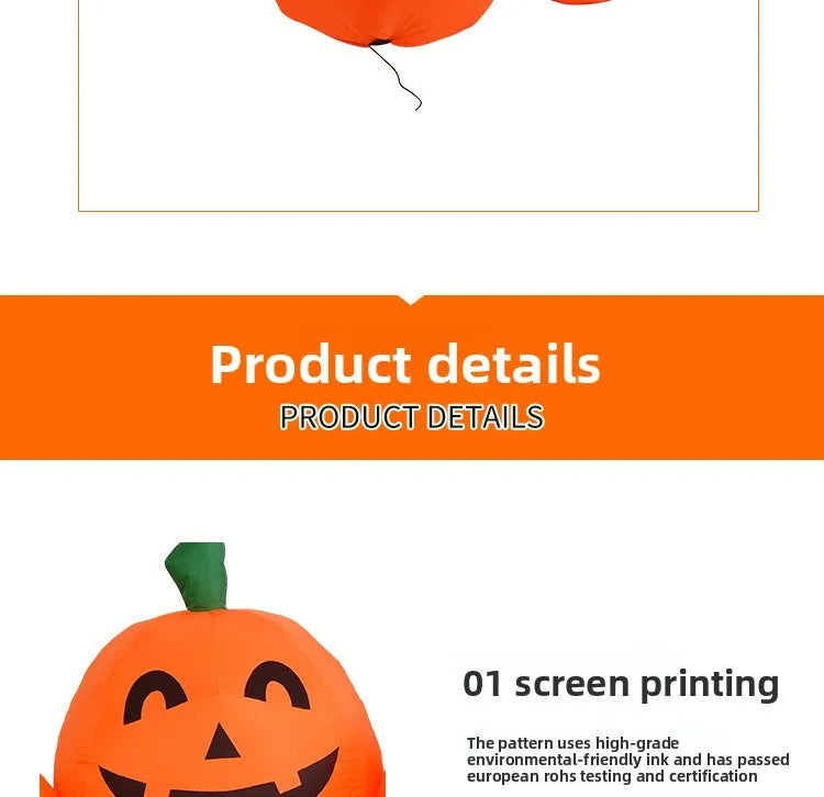 Halloween Giant Conjoined Pumpkin Ghost Outdoor Horror Decoration Inflatable Air Model Festival Party Decoration Supplies