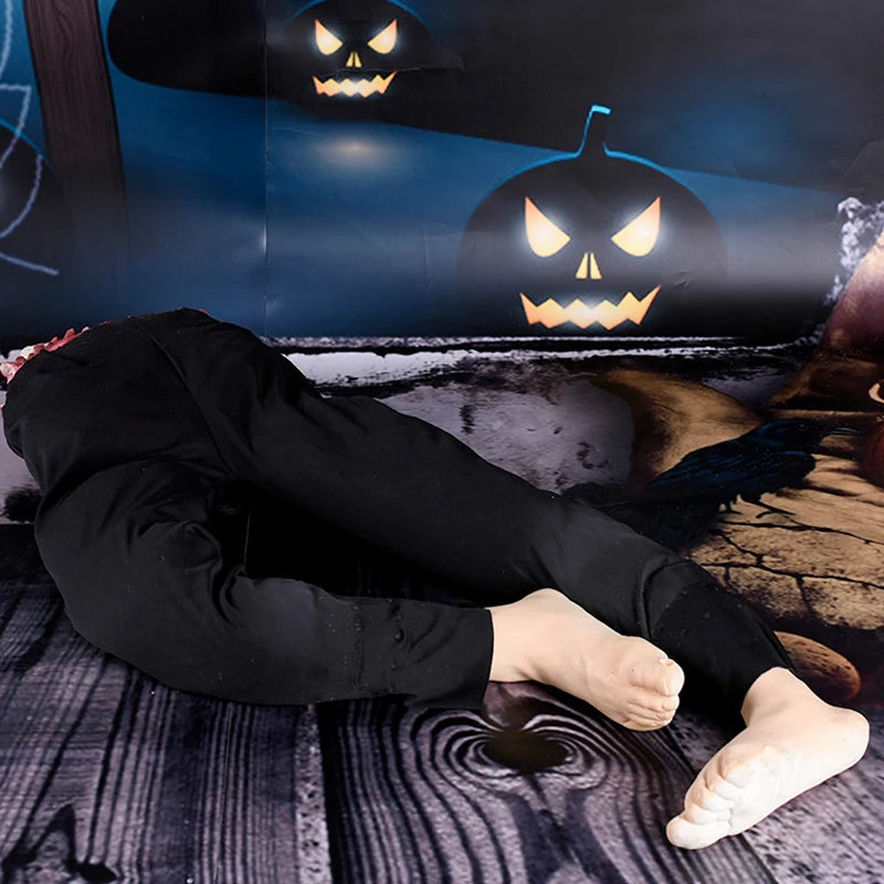 Halloween Decoration Prop Severed Legs Latex Hanging Half Corpse Scary Bloody Human Body Parts Haunted House Party Outdoor Yard