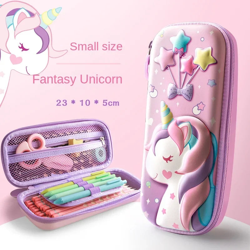 3D EVA Unicorn Pencil Case – Cute Cartoon Stationery Box