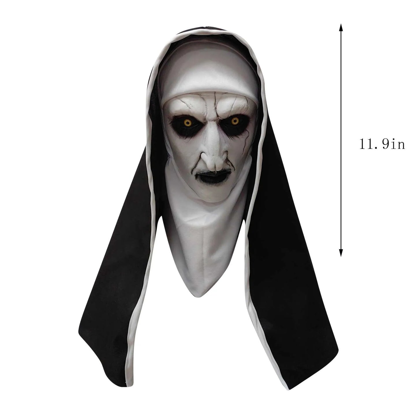 Halloween Horror Nun Mask Role Play Horror Bloody Horror Demon Ghost Face Latex Mask With Headscarf Party Costume Props Luxury
