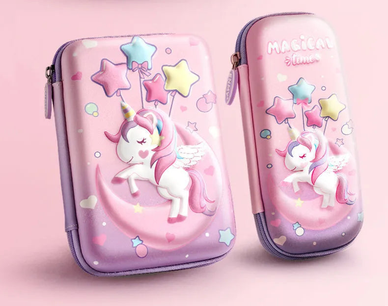 3D EVA Unicorn Pencil Case – Cute Cartoon Stationery Box for Girls, School Supplies, Gifts & iPad Storage