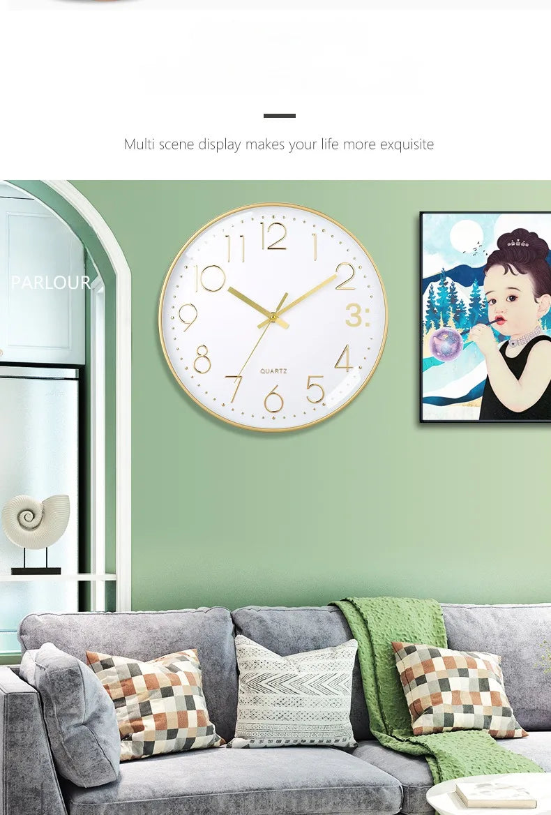 8 Inch Wall Clock Silent Non-Ticking Decorative Clock for School Office Classroom Bedroom Kitchen Living Room Decor