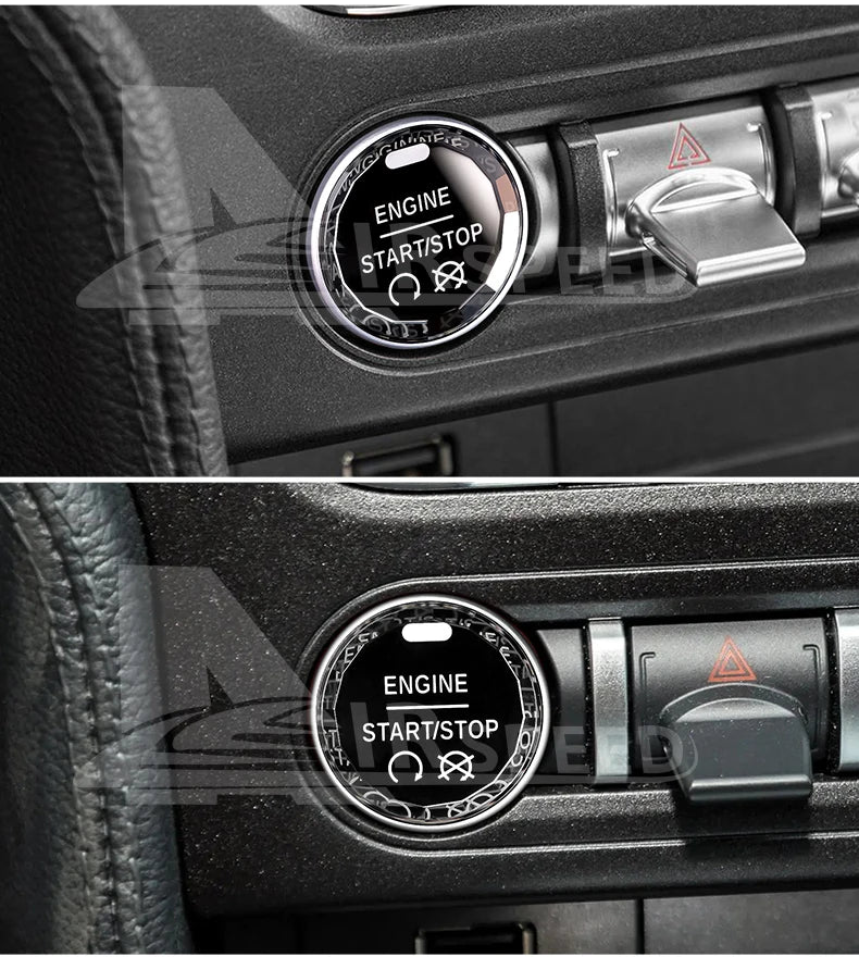 Car Engine Start Button Replace Ignition Cover For Ford Mustang 2015 2016 2017 2018 2019 2020 2021 2022 2023 Crystal ABS Switch