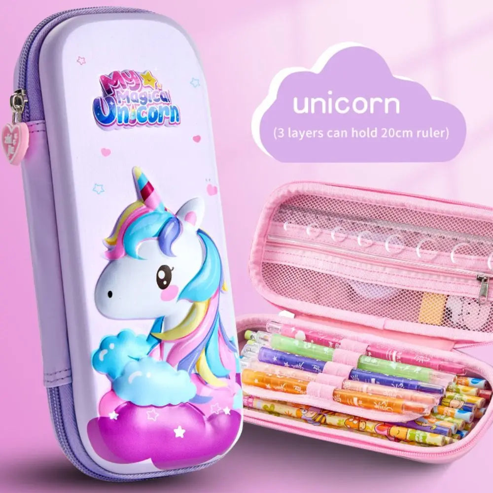 3D Mermaid & Astronaut Pencil Case β Odorless Zippered Space Pen Box for School Supplies & Kawaii Stationery Fans
