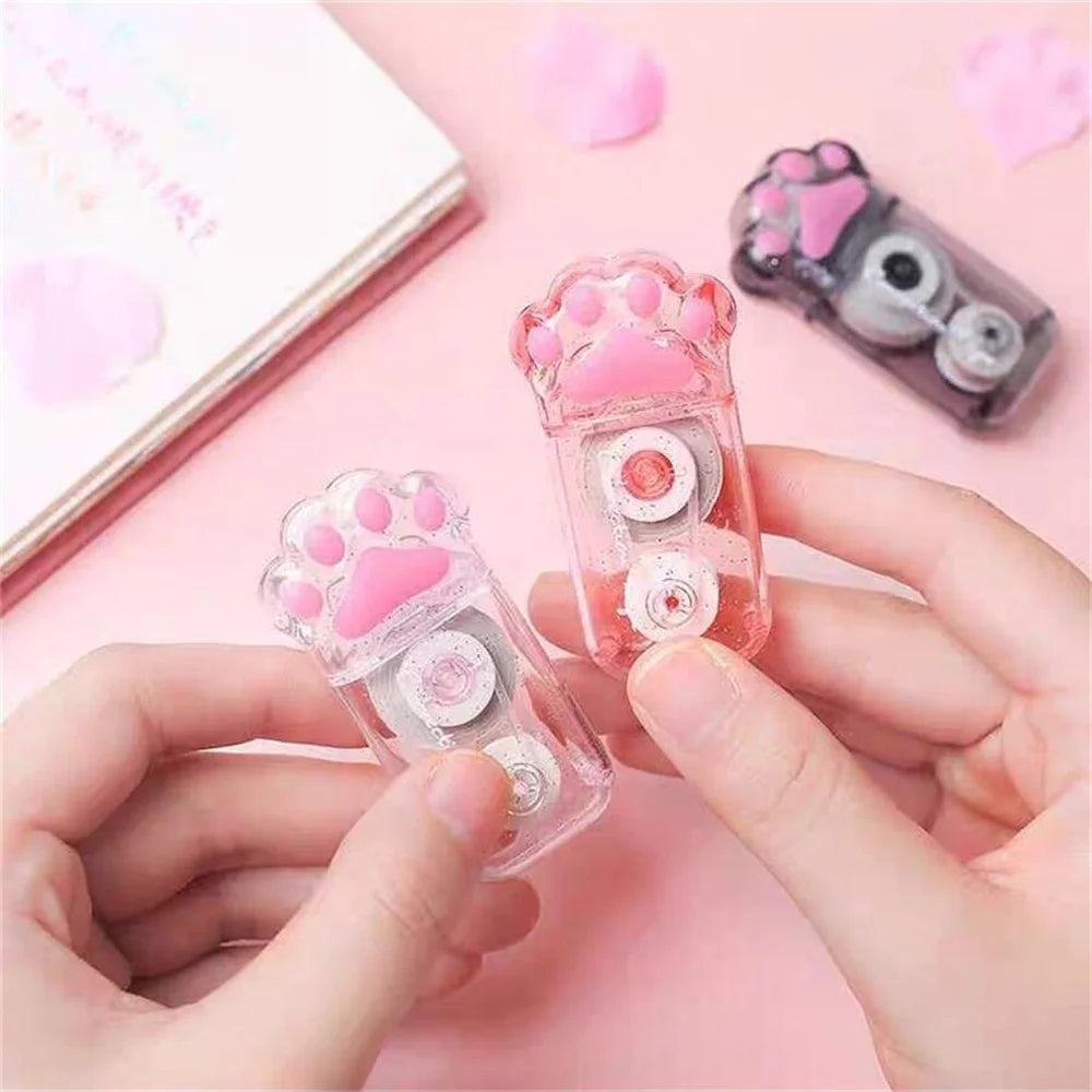 1PC Cartoon Cat Claw Correction Tape – 6M Quick-Clean White Out for Students, Office & School Writing Supplies