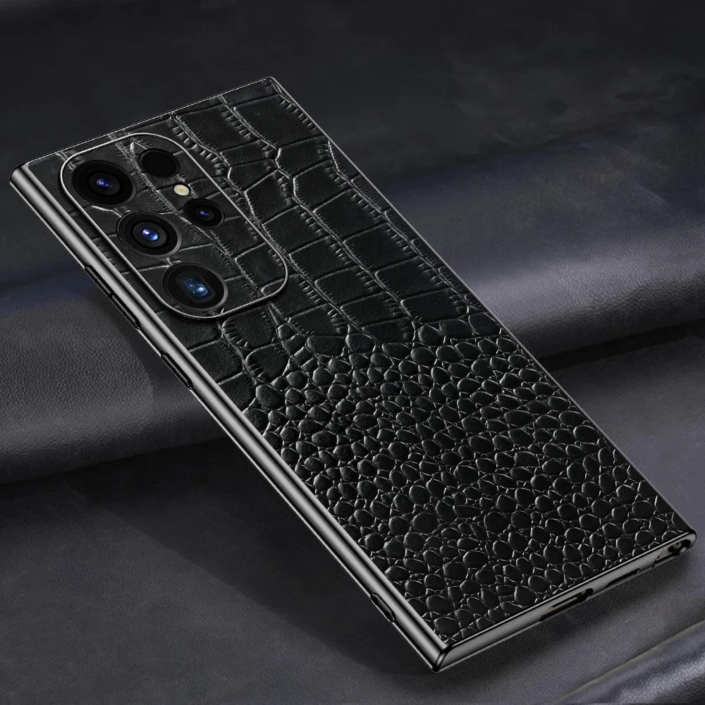 Genuine Leather Phone Case for Samsung Galaxy S 25 24 S24 S25 Ultra S25ULtra S24ULtra S25 Plus Luxury Full Protection Back Cover