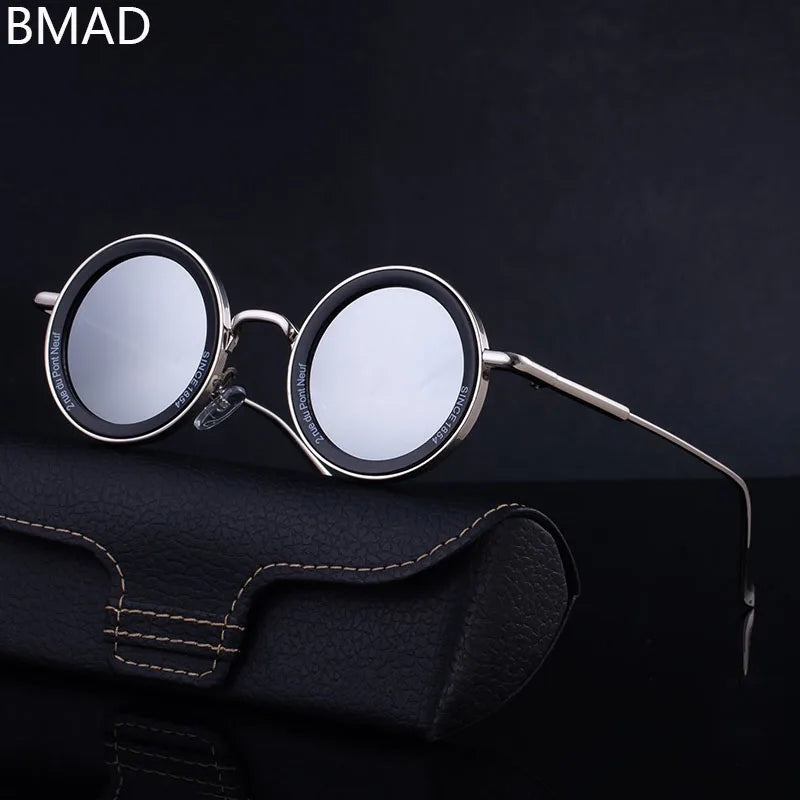 2025 Steampunk Sunglasses For Men Fashion Round Punk Sunglasses Vacation Oculos Outdoor Glasses Vintage Designer Trending Lentes