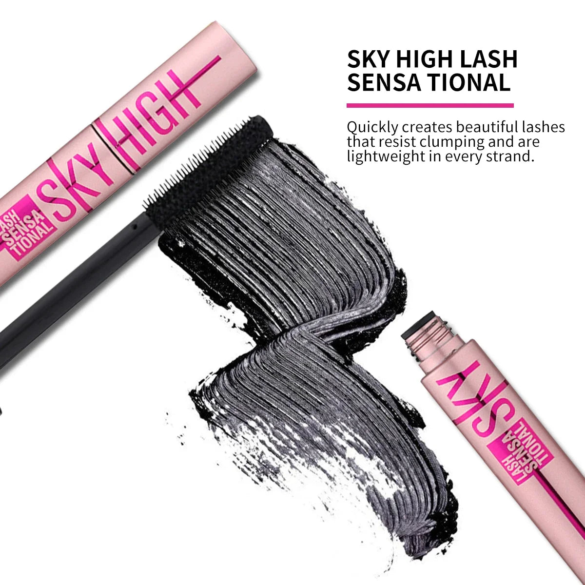 Eyelashes Lengthening 4D Mascara - Lengthening, Thickening, Waterproof, Sweat-Resistant, Silky Lash,Non-Smudging, Easy to Remove