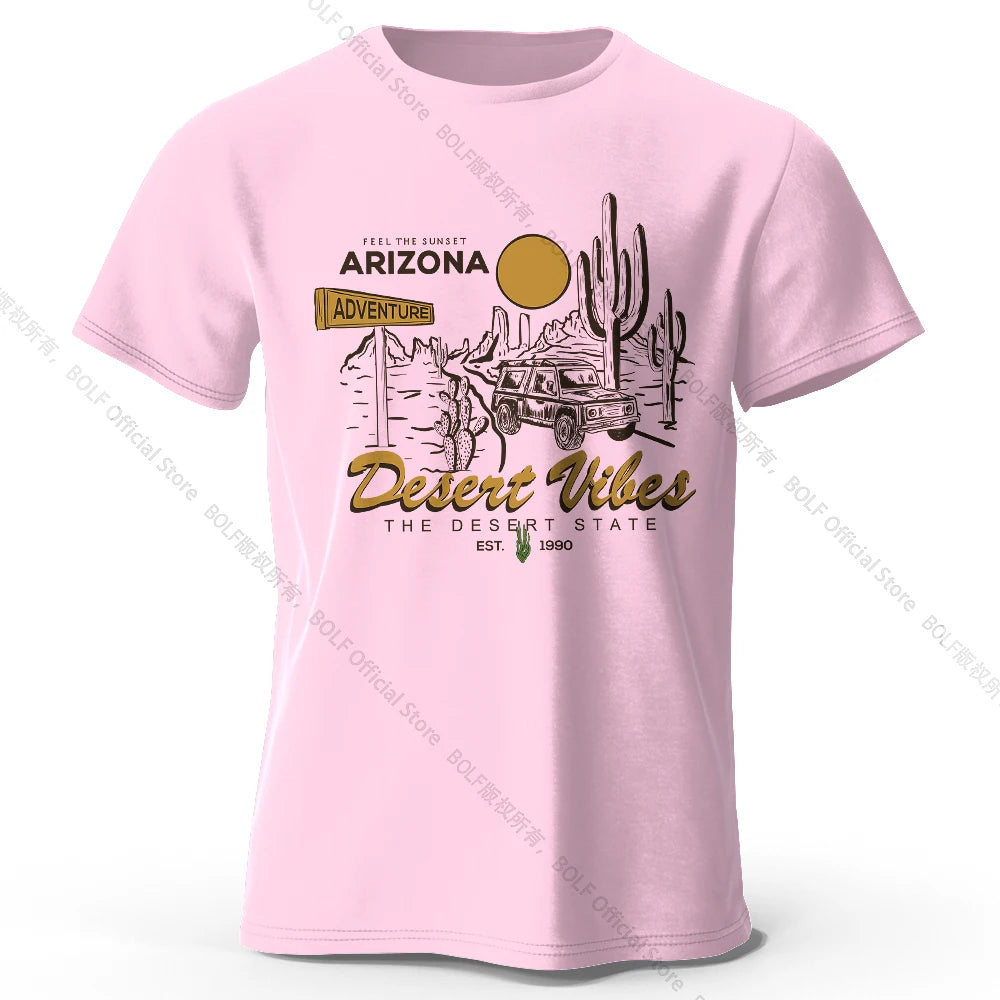 Desert Rally Retro 4x4 Printed Unisex Men Women T-Shirt Tees Tops 100% Cotton Dakar Race Graphic Dune Explorer