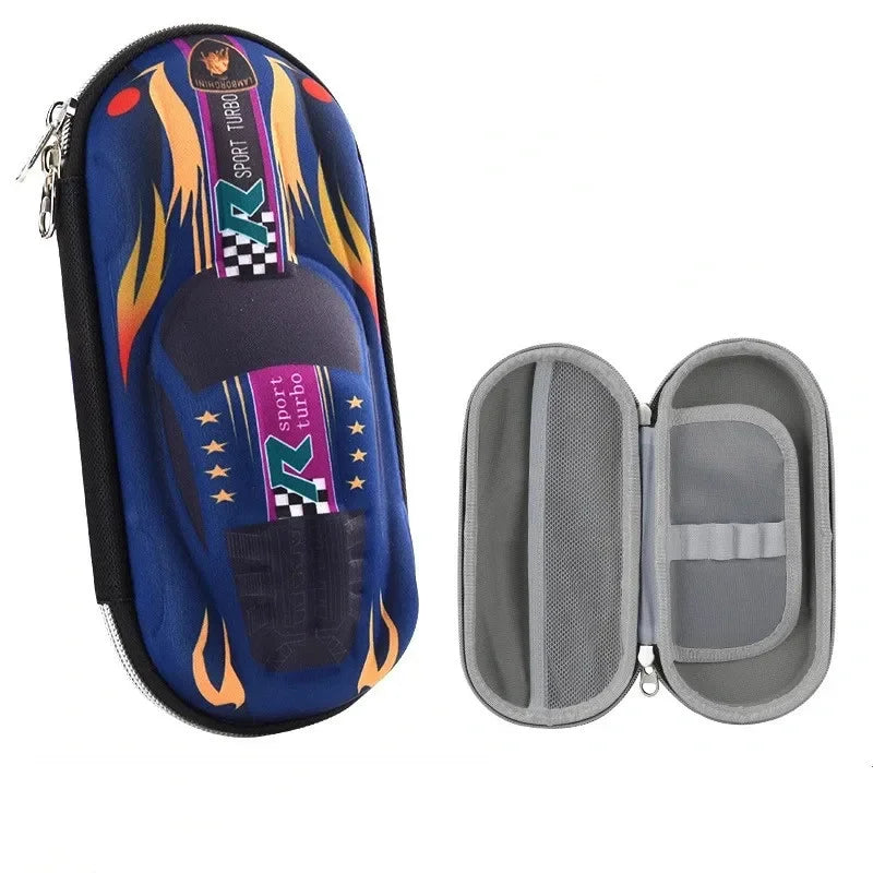 3D Racing Car Pencil Case – Cartoon EVA & PU Stationery Box