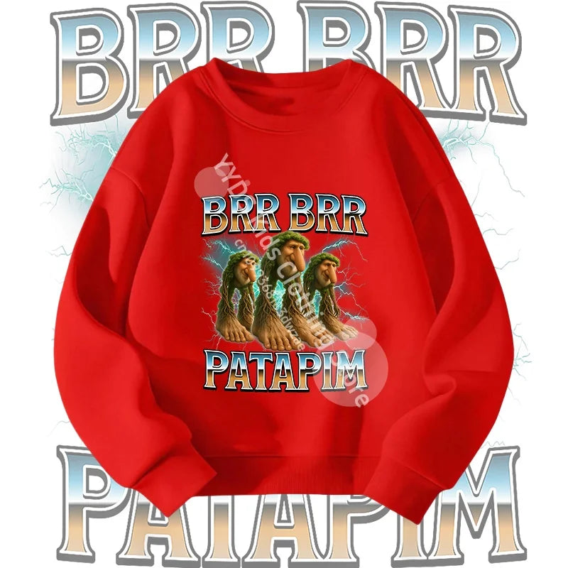 Italian Brainrot Graphic Sweatshirt Bombardiro Crocodilo Funny Meme Kids Clothes Italian Brainrot Fashion Children's Clothing