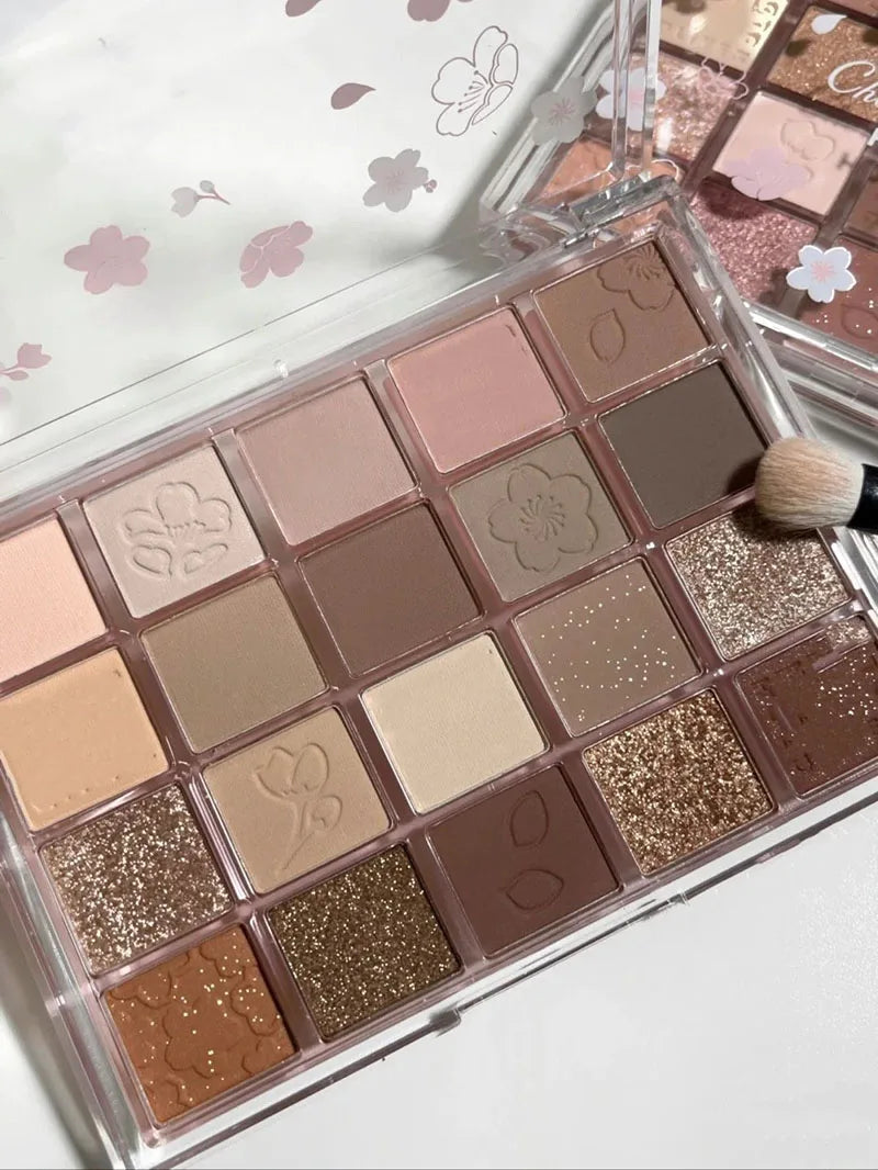 DIKALU Evening Cherry Dance Eyeshadow Tray 20 Color Large Plate Pearl Matte Bright Milk Tea Color Affordable Spring
